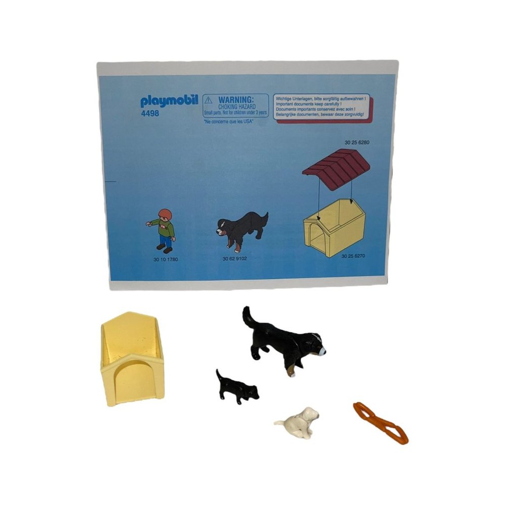 Playmobil 4498 2005 Geobra Dog Puppy Cat House Sausage Pretend Play Set
